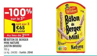 Leader Price ÂTON DE BERGER MINI NATURE JUSTIN BRIDOU offre
