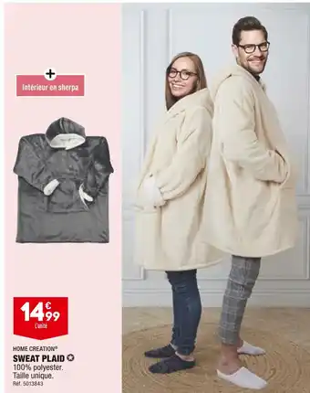 ALDI Home creation sweat plaid offre