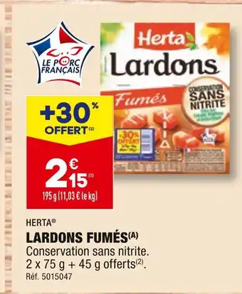 ALDI Herta lardons fumés offre
