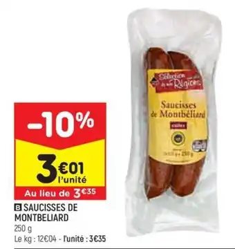 Leader Price SAUCISSES DE MONTBELIARD offre