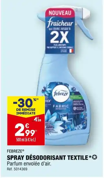 ALDI Febreze spray désodorisant textile offre