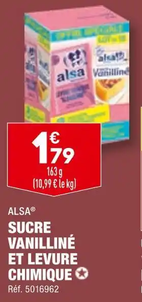 Alsa sucre vanilliné et levure chimique