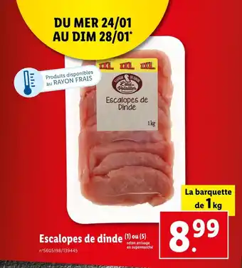 Lidl Escalopes de dinde offre