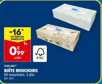 ALDI Sublimo boîte mouchoirs offre