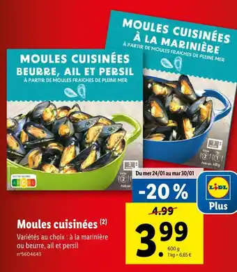 Lidl Moules cuisinées offre