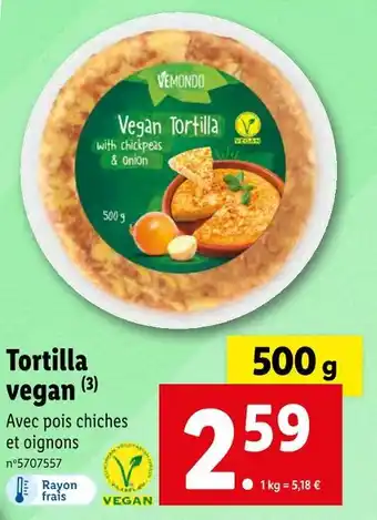 Lidl Vemondo tortilla vegan offre