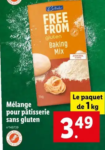 Lidl Belbake mélange pour pâtisserie sans gluten offre