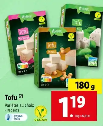 Lidl Vemondo tofu offre