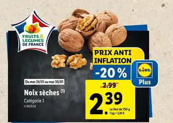 Lidl Noix sèches offre