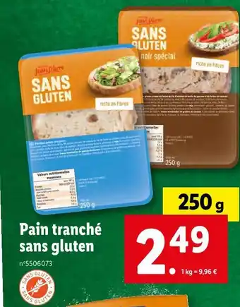 Lidl Maître jean pierre pain tranché sans gluten offre