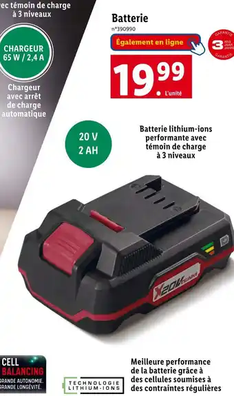 Lidl Parkside batterie offre