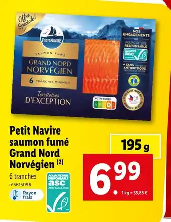Lidl Petit navire saumon fumé grand nord norvégien offre