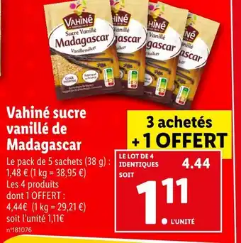 Lidl Vahiné sucre vanillé de madagascar offre