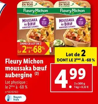 Lidl Fleury michon moussaka bœuf aubergine offre