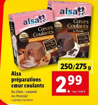 Alsa prĂ©parations cĆur coulants