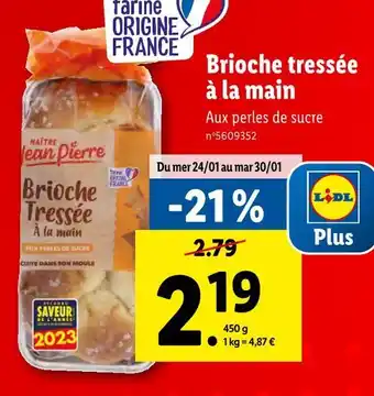 Lidl Maître jean pierre brioche tressée à la main offre