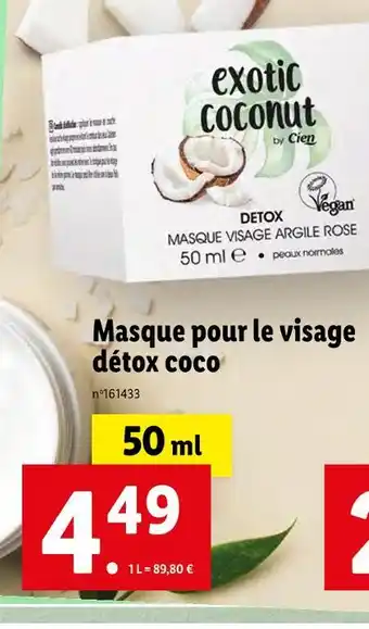 Cien masque pour le visage détox coco