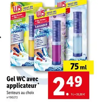 Lidl W5 gel wc avec applicateur offre