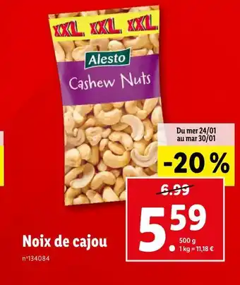 Lidl Alesto noix de cajou offre