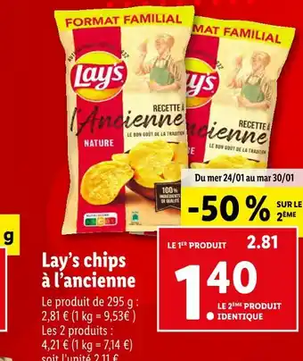 Lidl Lay’s lay’s chips à l’ancienne offre