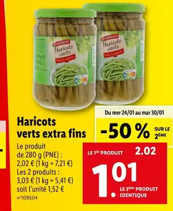 Lidl Freshona haricots verts extra fins offre