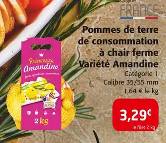 Colruyt Princesse amandine pommes de terre de consommation à chair ferme variété amandine offre