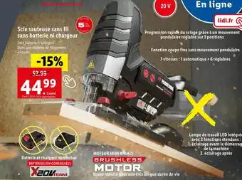 Lidl Parkside scie sauteuse sans fil sans batterie ni chargeur offre