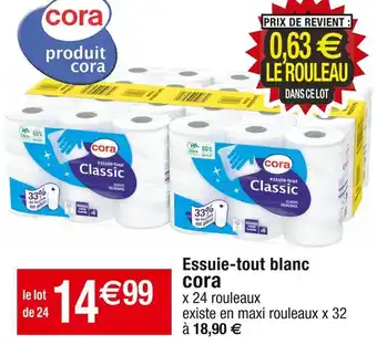 Cora x Carrefour Cora essuie-tout blanc offre