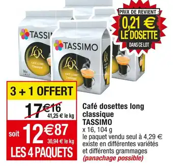 Cora x Carrefour Tassimo café dosettes long classique offre