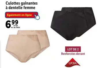 Lidl Esmara culottes gainantes à dentelle femme offre