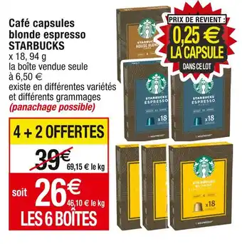 Cora x Carrefour Starbucks café capsules blonde espresso offre