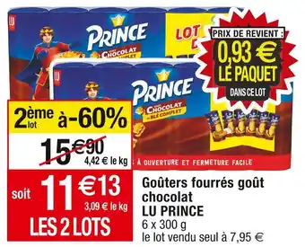 Cora x Carrefour Lu prince goûters fourrés goût chocolat offre