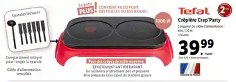 Lidl Tefal crêpière crep’party offre