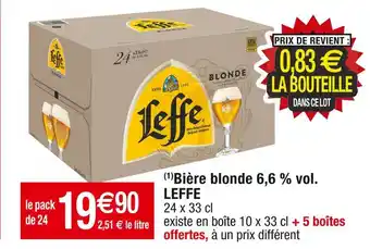 Cora x Carrefour Leffe bière blonde 6,6 % vol offre
