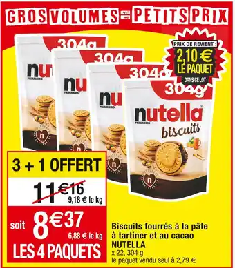 Cora x Carrefour Nutella biscuits fourrés à la pâte à tartiner et au cacao offre