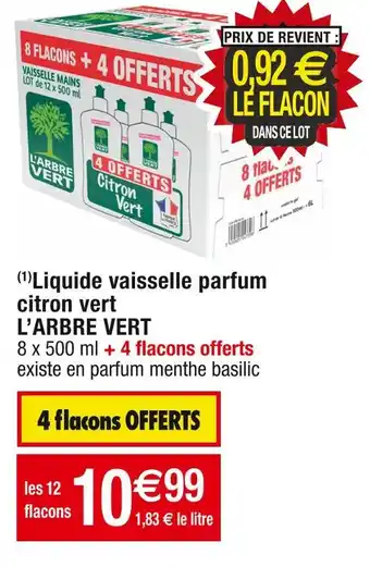 Cora x Carrefour L’arbre vert liquide vaisselle parfum citron vert offre