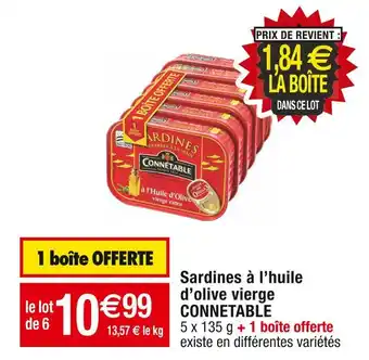 Cora x Carrefour Connetable sardines à l’huile d’olive vierge offre
