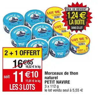 Cora x Carrefour Petit navire morceaux de thon naturel offre