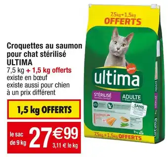 Cora x Carrefour Ultima croquettes au saumon pour chat stérilisé offre