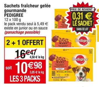 Cora x Carrefour Pedigree sachets fraîcheur gelée gourmande offre