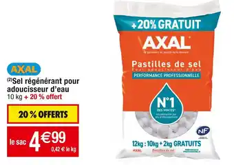 Cora x Carrefour Axal sel régénérant pour adoucisseur d’eau offre