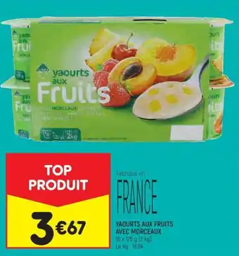 Leader Price YAOURTS AUX FRUITS AVEC MORCEAUX offre