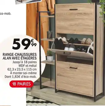 La Foir'Fouille Range-chaussures alan avec étagères offre