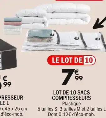 La Foir'Fouille Lot de 10 sacs compresseurs offre
