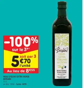 Leader Price HUILE D'OLIVE EXTRA VIERGE BERSANI offre