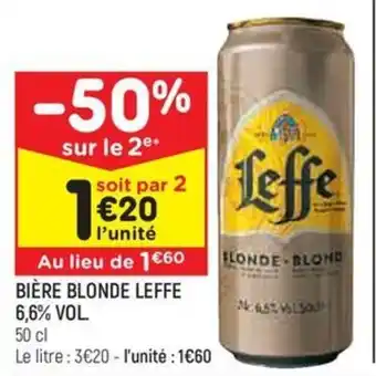 BIÈRE BLONDE LEFFE 6,6% VOL.