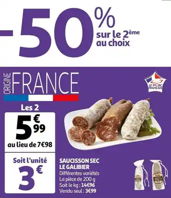 Le galibier saucisson sec