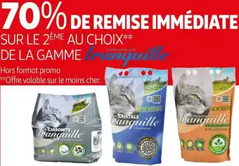 Auchan Tranquille bon plan sur le 2ème au choix de la gamme de la marque tranquille offre