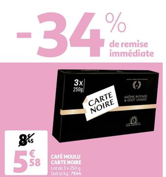 Auchan Carte noire café moulu offre