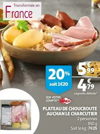 Auchan Auchan le charcutier plateau de choucroute offre